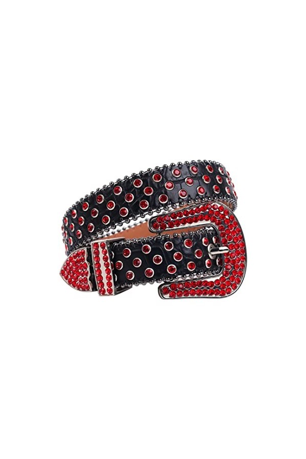 Ceinture de luxe à strass pour enfants - Ceinture de cowboy et cowgirl - Pour jeans Cinto de strass - Bleu - 90 cm