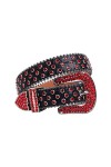 Ceinture de luxe à strass pour enfants - Ceinture de cowboy et cowgirl - Pour jeans Cinto de strass - Bleu - 90 cm