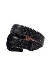 Ceinture de luxe à strass pour enfants - Ceinture de cowboy et cowgirl - Pour jeans Cinto de strass - Bleu - 90 cm