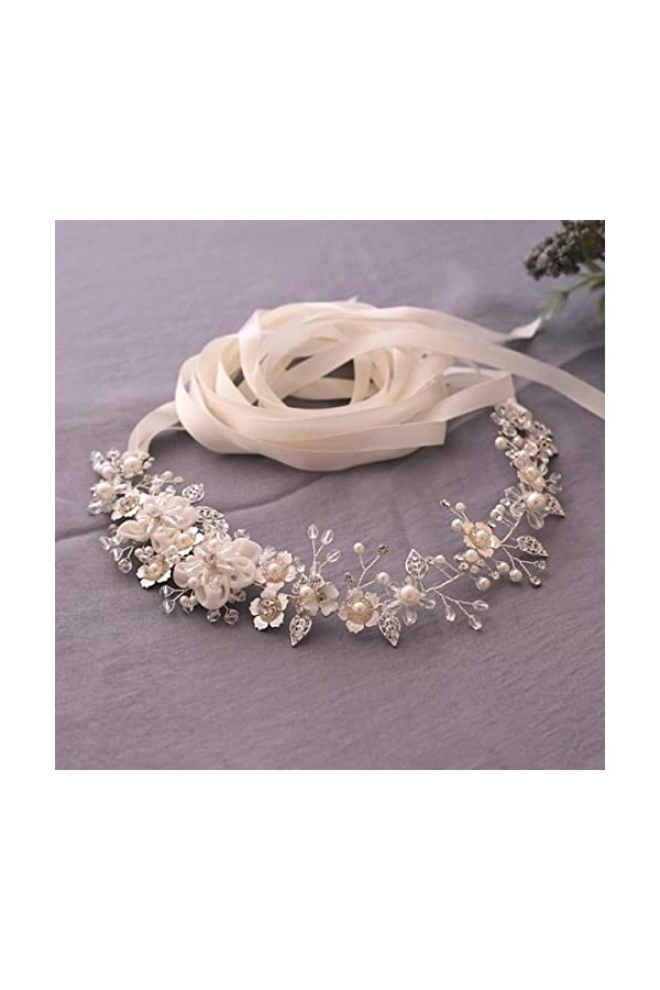 Ceintures occidentales pour femmes Ceinture en cristal Fleur Ceinture de robe mince Ceinture de mariage pour ceinture de mari