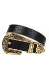 Wvapzxx Ceinture de luxe cloutée de diamant pour femme - Style décontracté - Avec strass - Boucle en cristal, 2, 48 waist37-3