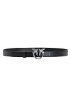 Pinko Love Berry Simply H2 Belt Vis Ceinture, Z99o_Noir-Old Silver, M Femme