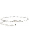 Steve Madden womens Silver Logo Chain Belt, Silver, Small-Medium US