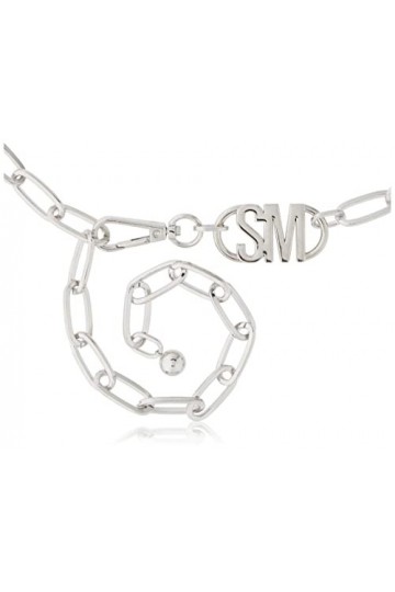 Steve Madden womens Silver Logo Chain Belt, Silver, Small-Medium US