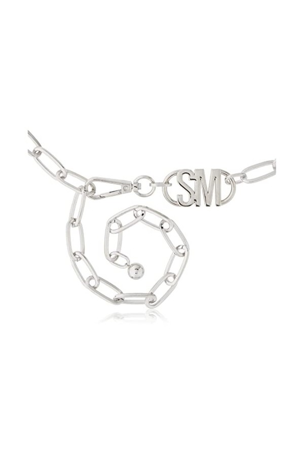 Steve Madden womens Silver Logo Chain Belt, Silver, Small-Medium US