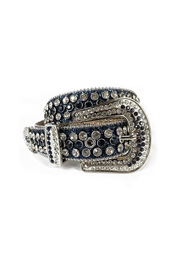 KUOKUO Qqiao Nouvelle ceinture de luxe à strass pour femmes hommes ceintures cloutées diamant occidental Cinto De Strass Cowg