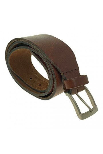 Ceinture hipster en cuir marron foncé pour femme, Cuir marron, M