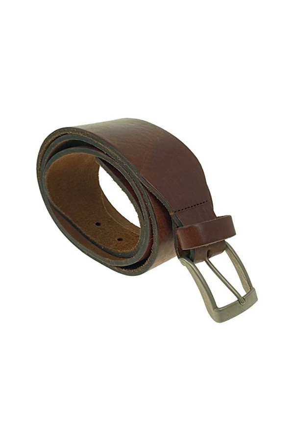 Ceinture hipster en cuir marron foncé pour femme, Cuir marron, M