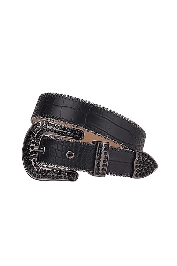 Mkjuuior Ceintures en Diamant Ceintures en Diamant Cloutées pour Femmes Cowboy Girls pour Jeans Hommes