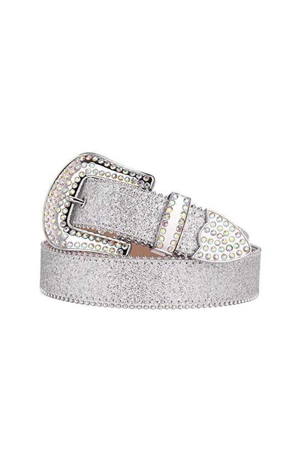 Mkjuuior Ceintures en Diamant Ceintures en Diamant Cloutées pour Femmes Cowboy Girls pour Jeans Hommes