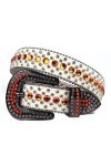Sangle Large Boucle Vintage Strass Ceinture pour Femme Femme Vintage Diamant Ceintures Red 46 inch