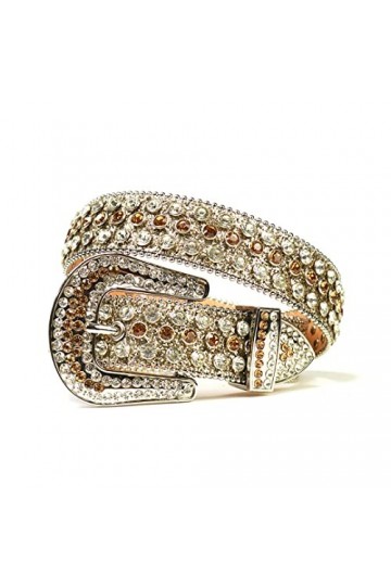 Sangle Large Boucle Vintage Strass Ceinture pour Femme Femme Vintage Diamant Ceintures Gold 42 inch