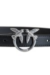 Pinko Love Berry Simply H2 Belt Vis Ceinture, Z99o_Noir-Old Silver, M Femme
