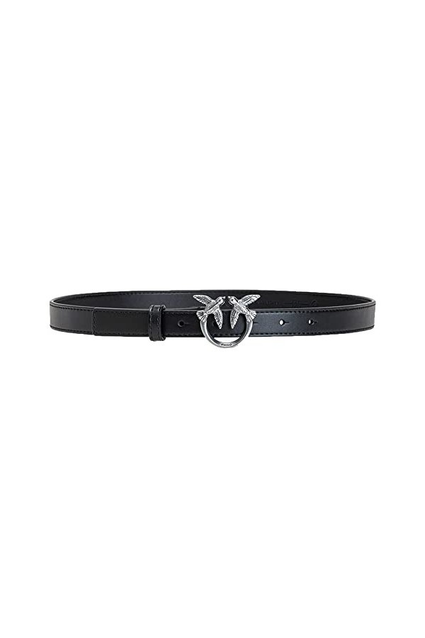 Pinko Love Berry Simply H2 Belt Vis Ceinture, Z99o_Noir-Old Silver, M Femme