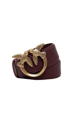 Pinko Love Berry H4 Belt Veau Set Ceinture, Ww5q_Cassis Intenso-Antique Gold, M Femme