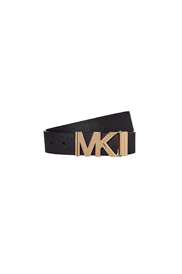 Michael Kors Saffiano Leather Reversible MK Logo Plaque Buckle Belt XL 