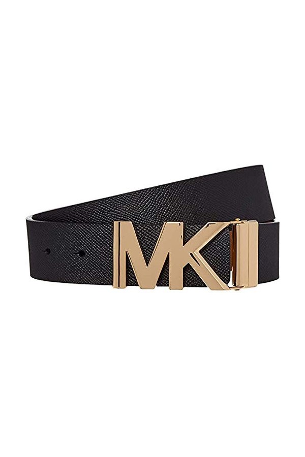 Michael Kors Saffiano Leather Reversible MK Logo Plaque Buckle Belt XL 