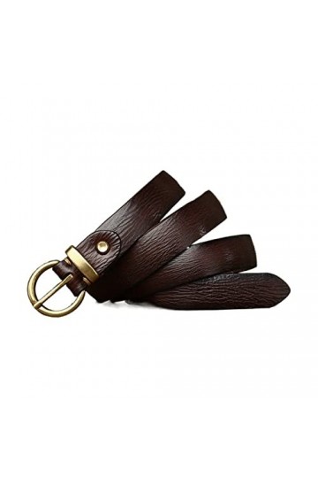 EKLART Ceinture en cuir véritable femme boucle ardillon en cuivre femmes ceintures en peau de vache mode Simple taille Jeans 