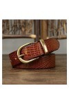 EKLART Ceinture en cuir véritable for femmes peau de vache mode qualité boucle en cuivre femmes ceinture for jean Size : 42i