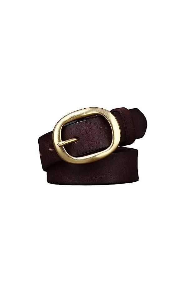 EKLART Ceinture de conception de luxe de qualité for les femmes boucle en cuivre ceinture rétro classique ceintures en cuir v