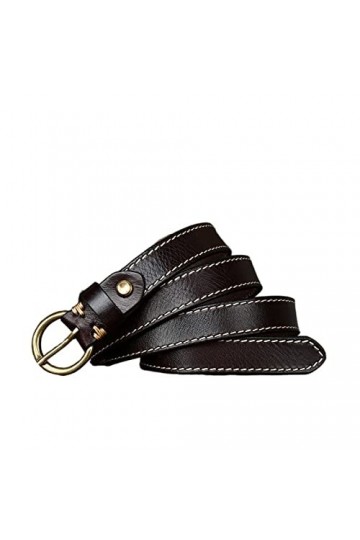 EKLART Ceinture en cuir véritable for femmes de 2,4 cm de largeur Size : 44in/110cm, Color : Coffee 