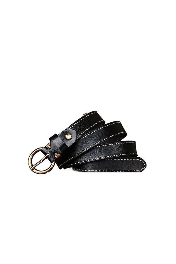 EKLART Ceinture en cuir véritable for femmes de 2,4 cm de largeur Size : 44in/110cm, Color : Coffee 