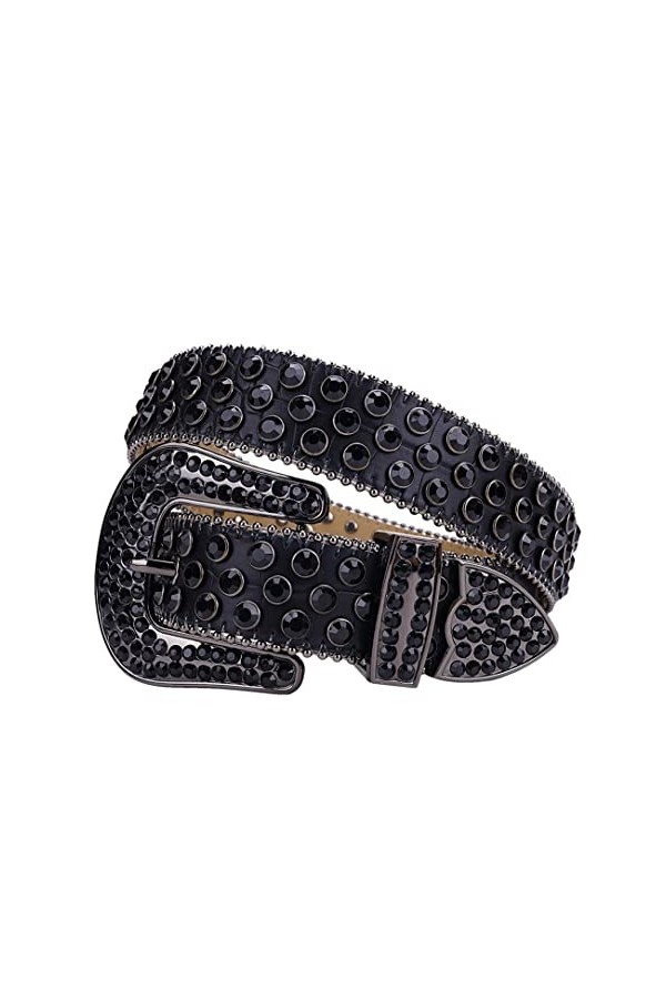 Ceinture avec strass pour femme - Ceinture cloutée - Style cowgirl - Style punk