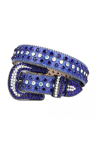 Ceintures à strass pour femme - Sangle en diamant - Cowgirl - Avec broche en cristal - Large boucle cloutée - Pour homme