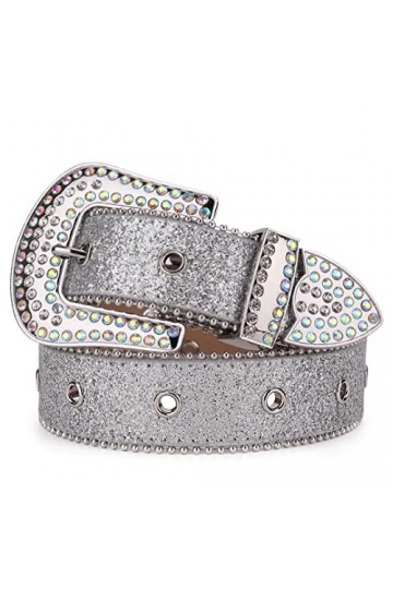 Wvapzxx Ceintures de luxe en diamant de ceinture de cowgirl cloutée de cristal occidental pour les femmes et les hommes, Ogra