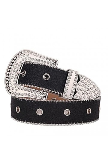 Wvapzxx Ceintures de luxe en diamant de ceinture de cowgirl cloutée de cristal occidental pour les femmes et les hommes, Ogra