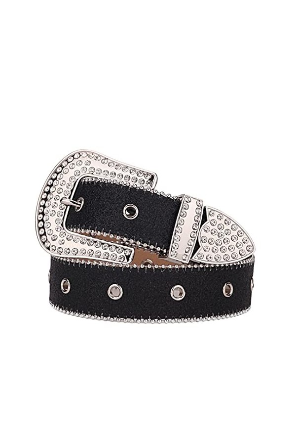 Wvapzxx Ceintures de luxe en diamant de ceinture de cowgirl cloutée de cristal occidental pour les femmes et les hommes, Ogra
