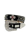 JIARY Ceinture à Rivets pour Dames, Ceinture à Boucle ardillon en Strass Ceinture de Mode décontractée pour léquitation, la 
