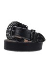 Wvapzxx Ceinture de luxe pour femme avec strass et boucle en cristal, noir 1, 46 waist35-37inch 