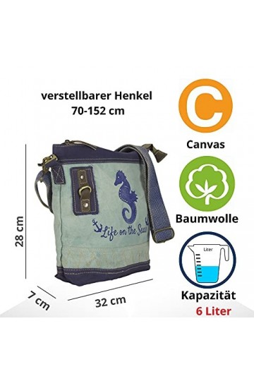 Sunsa , Sac bandoulière pour femme Bleu denim Petit