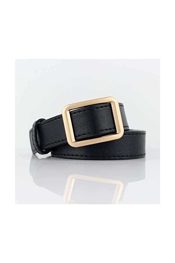 Ceinture Nouveau Non Perforé Boucle Carrée Femmes Ceinture De Mode Solide Jeans Taille Couverture Rétro Décoration Casual Fem