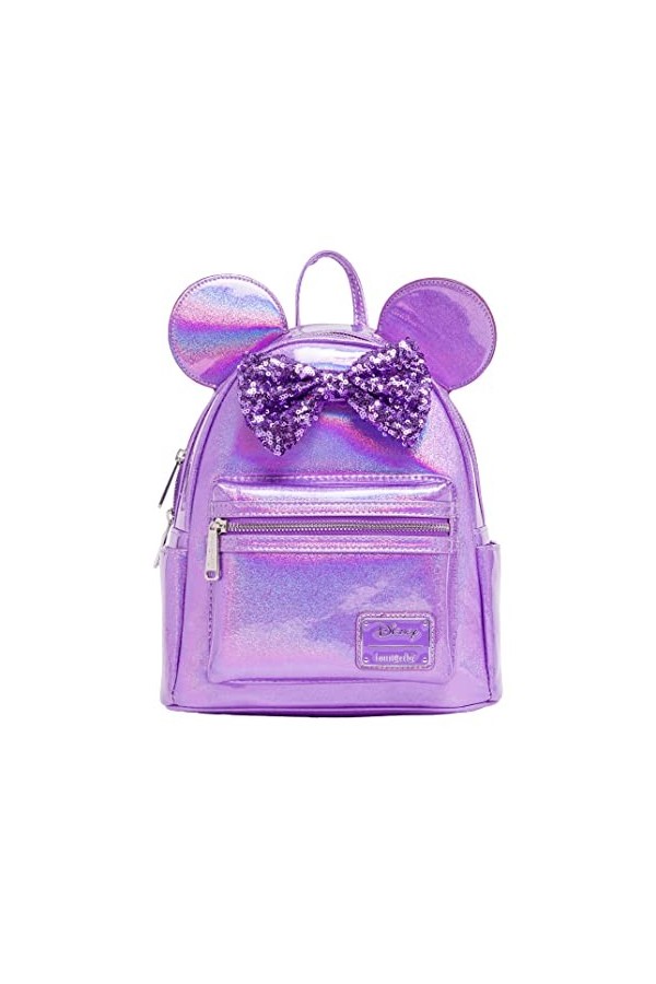 Loungefly Disney Minnie Mouse Sac à main à bandoulière double sangle pour femme, violet