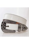 Mkjuuior Punk Sangle Diamant Ceinture Western Cristal Clouté Ceinture Cowgirl Cowboy Diamant Ceinture pour Femmes Hommes Vête