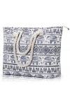 KALIDI Sac de plage extra large pour femme avec fermeture éclair étanche Sacs fourre-tout de plage avec poches Grand sac de s
