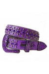 Mkjuuior Punk Rock Ceintures pour Femmes Lettre Diamant Bling Boucle PU Ceinture Décorative Vintage Hommes Jean Ceinture