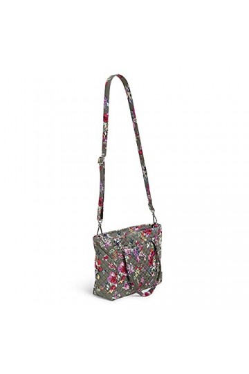 Vera Bradley Sac à bandoulière en Coton recyclé à Plusieurs Bretelles, Femme, Noir, Taille Unique