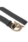 Pinko Love Berry Simply H3 Belt Vis Ceinture, Z99q_Noir-Antique Gold, S Femme