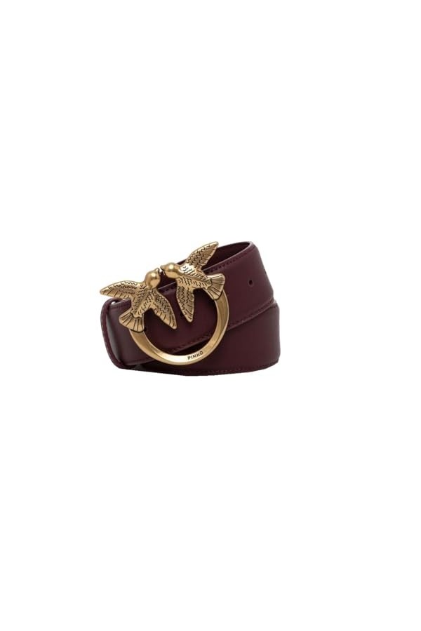Pinko Love Berry H4 Belt Veau Set Ceinture, Ww5q_Cassis Intenso-Antique Gold, M Femme