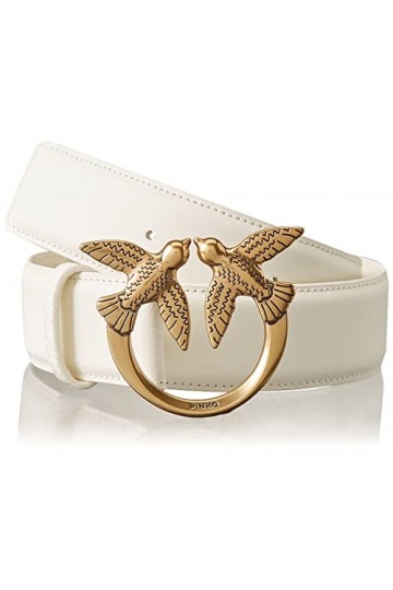 Pinko Love Berry Simply Belt H4 VIT. Ceinture, C03o_Beige G. Maroso-Old Silver, XS Femme