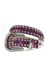 KUOKUO Qqiao Ceinture pour femme avec strass dorés brillants pour cowboy western clouté diamant ceintures hommes longueur de