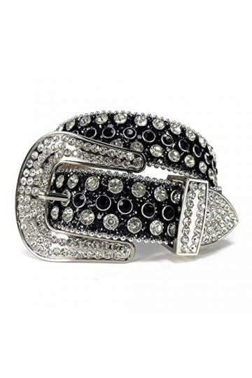 KUOKUO Qqiao Ceinture pour femme avec strass dorés brillants pour cowboy western clouté diamant ceintures hommes longueur de