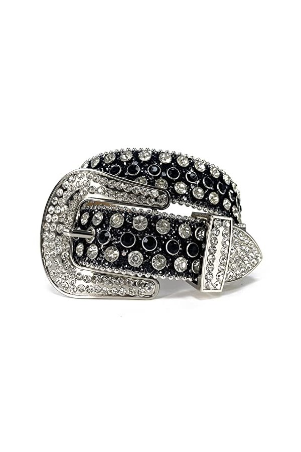 KUOKUO Qqiao Ceinture pour femme avec strass dorés brillants pour cowboy western clouté diamant ceintures hommes longueur de