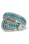 KUOKUO Qqiao Ceinture pour femme avec strass dorés brillants pour cowboy western clouté diamant ceintures hommes longueur de