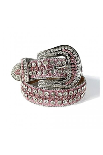 KUOKUO Qqiao Ceinture pour femme avec strass dorés brillants cowboy western clouté diamant ceintures hommes longueur de la c