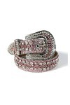 KUOKUO Qqiao Ceinture pour femme avec strass dorés brillants cowboy western clouté diamant ceintures hommes longueur de la c