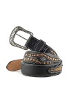 STARS & STRIPES WG-208 Ceinture en cuir pour western Noir, Noir , 42 Inches 105 cm 